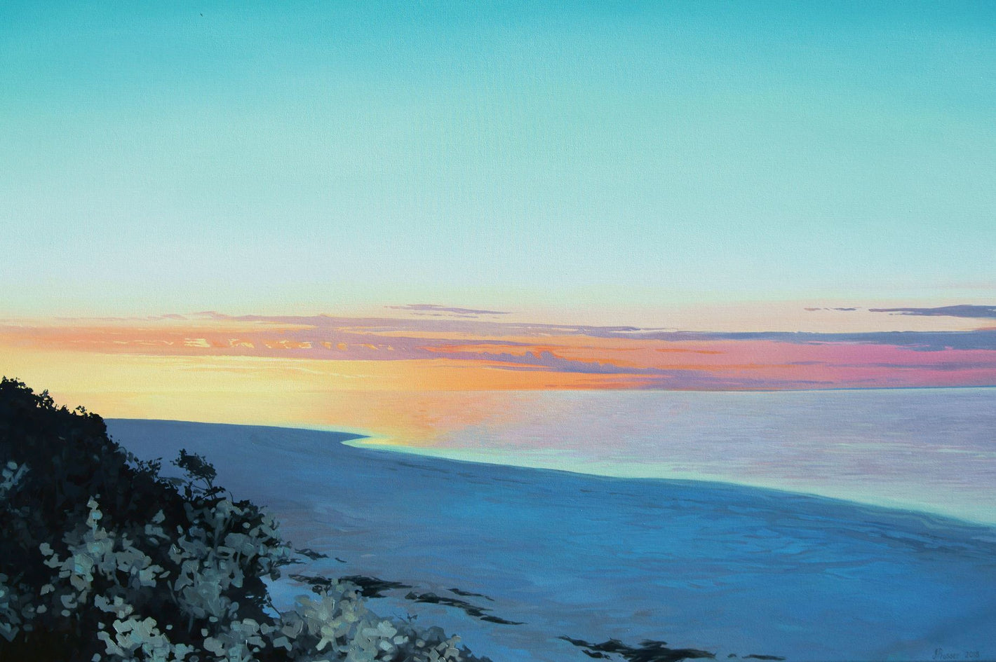 Australian beach sunset painting by Jaime Prosser Art