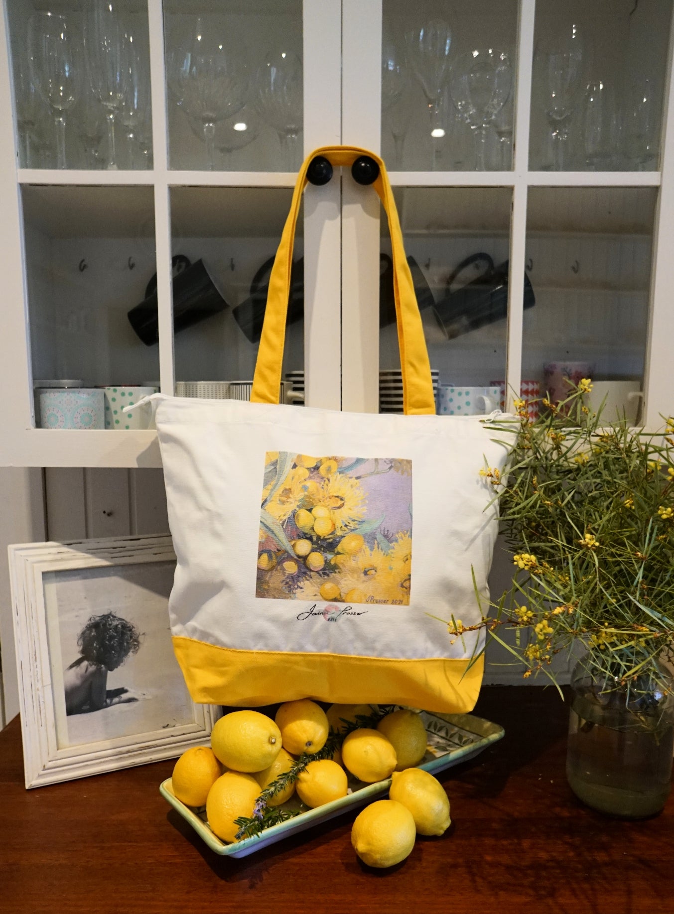YELLOW GUM FLOWERS - ART TOTE BAG