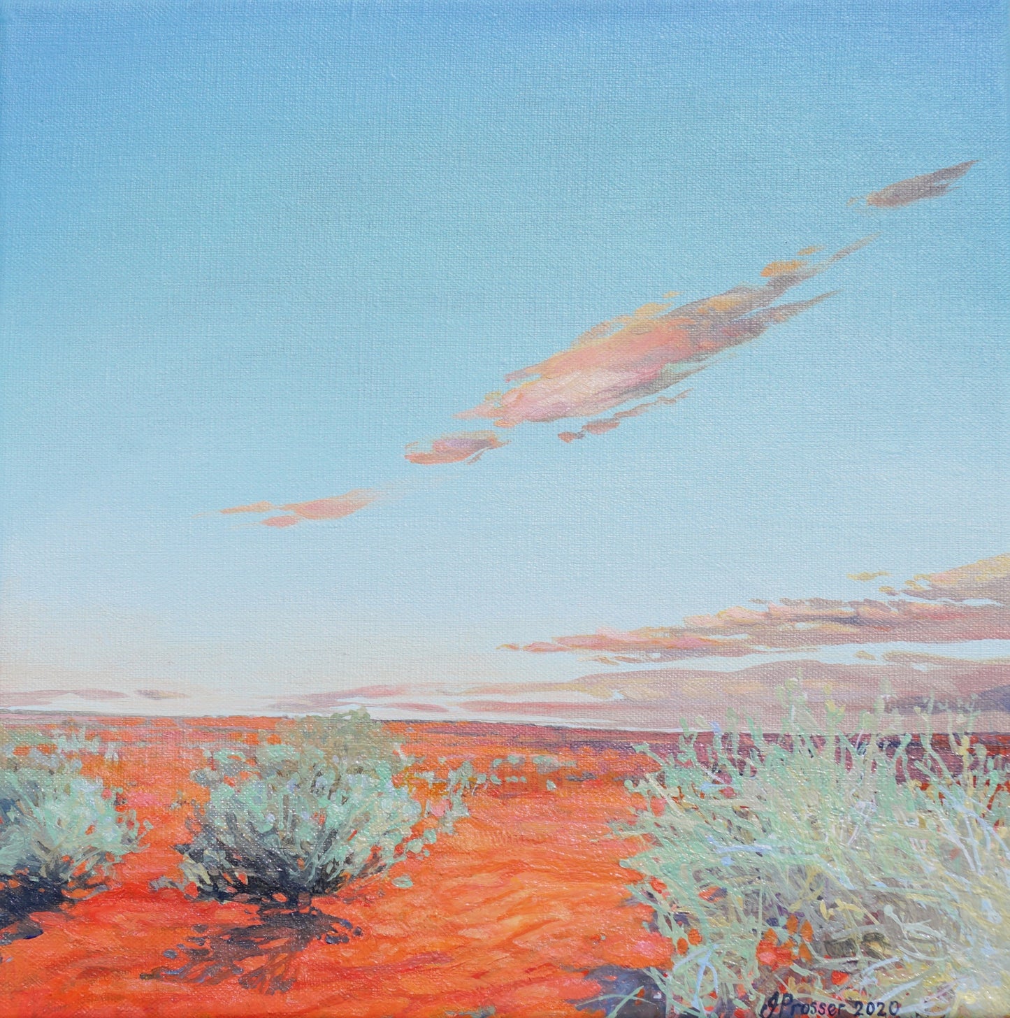 Canvas art print titled 'Red Dirt and Blue Sky' by Australian artist Jaime Prosser
