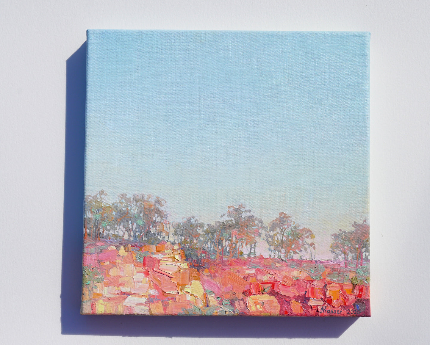 Sunset Over Outback cliffs Landscape painting by Australian artist Jaime Prosser