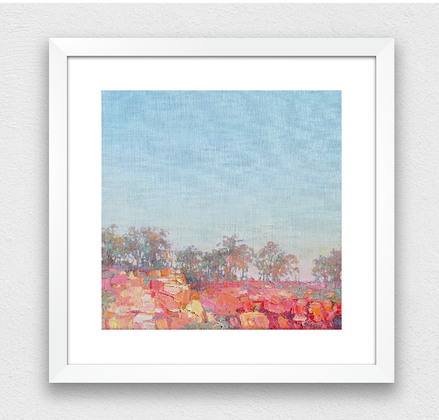 Sunset Over Outback cliffs Landscape painting by Australian artist Jaime Prosser