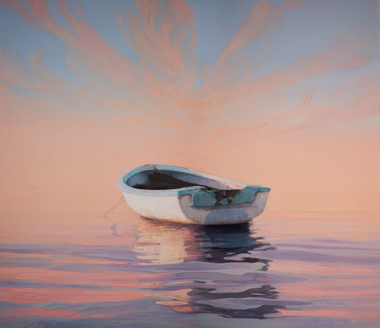 Boat reflections in Summer Sunset Limited Edition Print