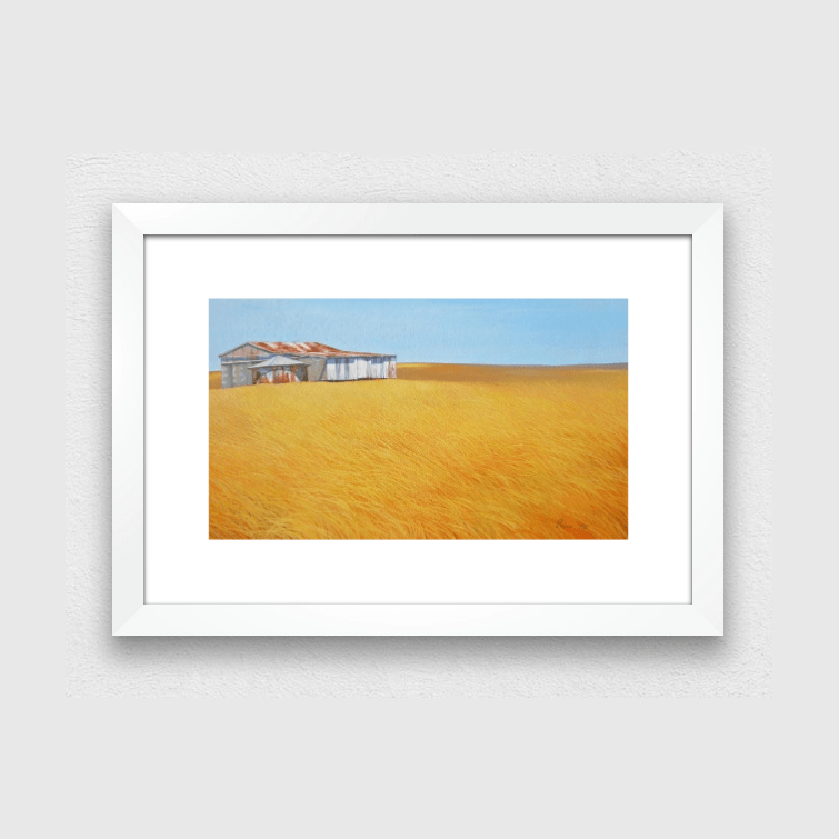 CANVAS PRINTS - Australian Painting Landscape Print - Hilltop Shed - JAIME PROSSER ART