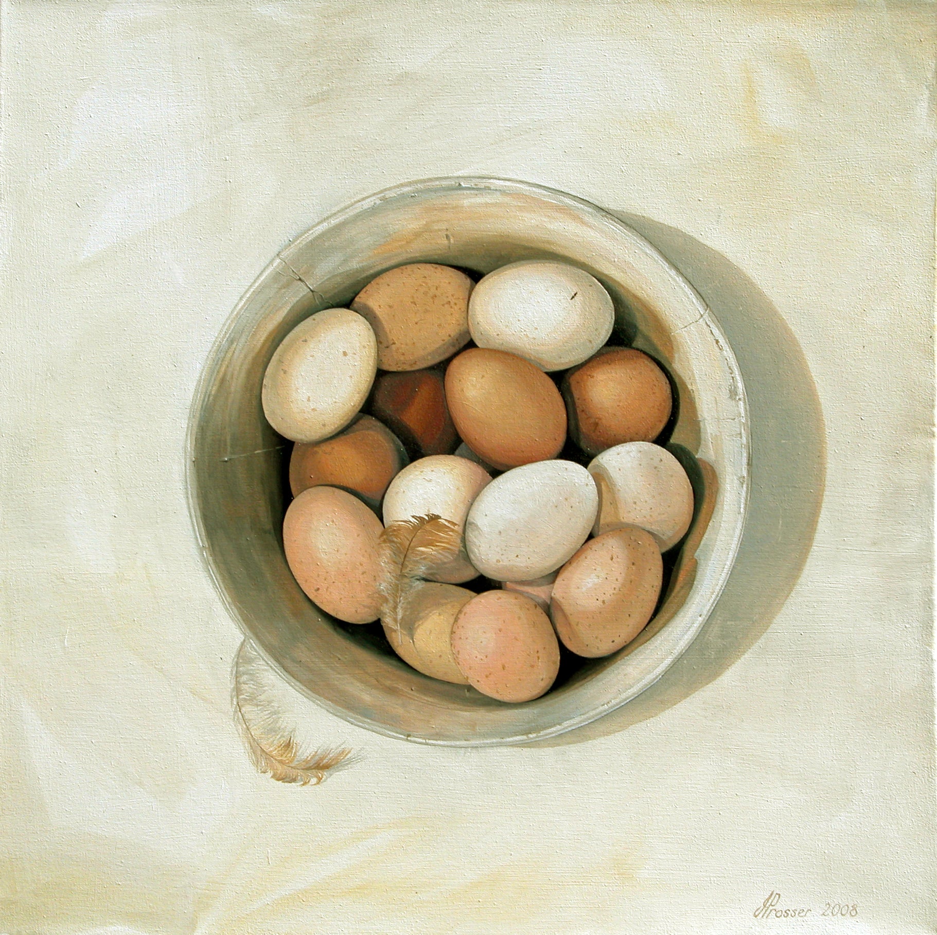 Egg greeting card by JAIME PROSSER ART - PAINTING