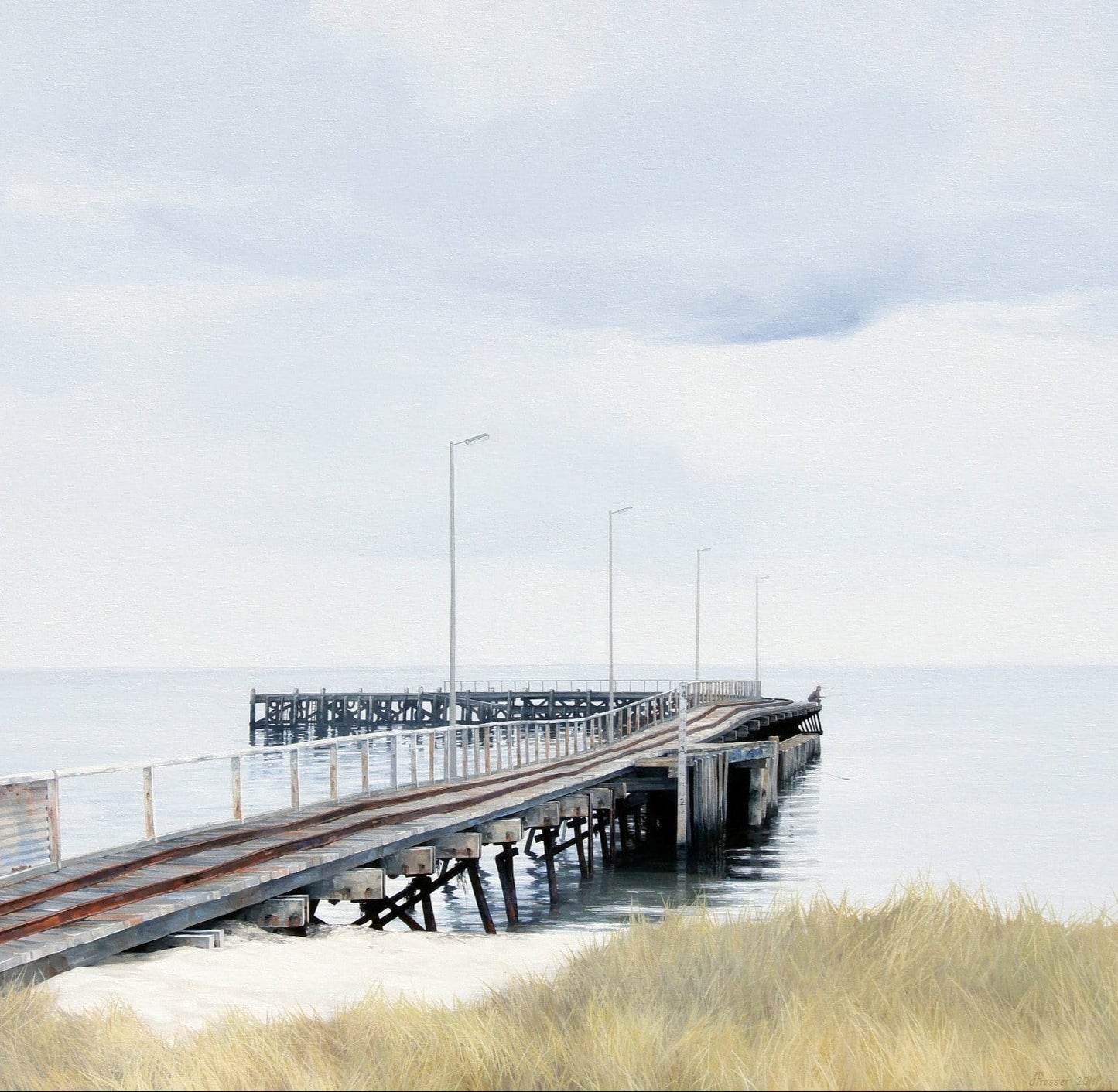 Beach canvas Art - Beach Jetty - JAIME PROSSER ART - JAIME PROSSER ART