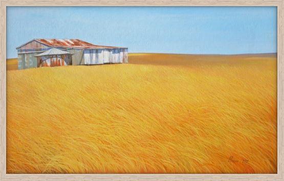 CANVAS PRINTS - Australian Painting Landscape Print - Hilltop Shed - JAIME PROSSER ART