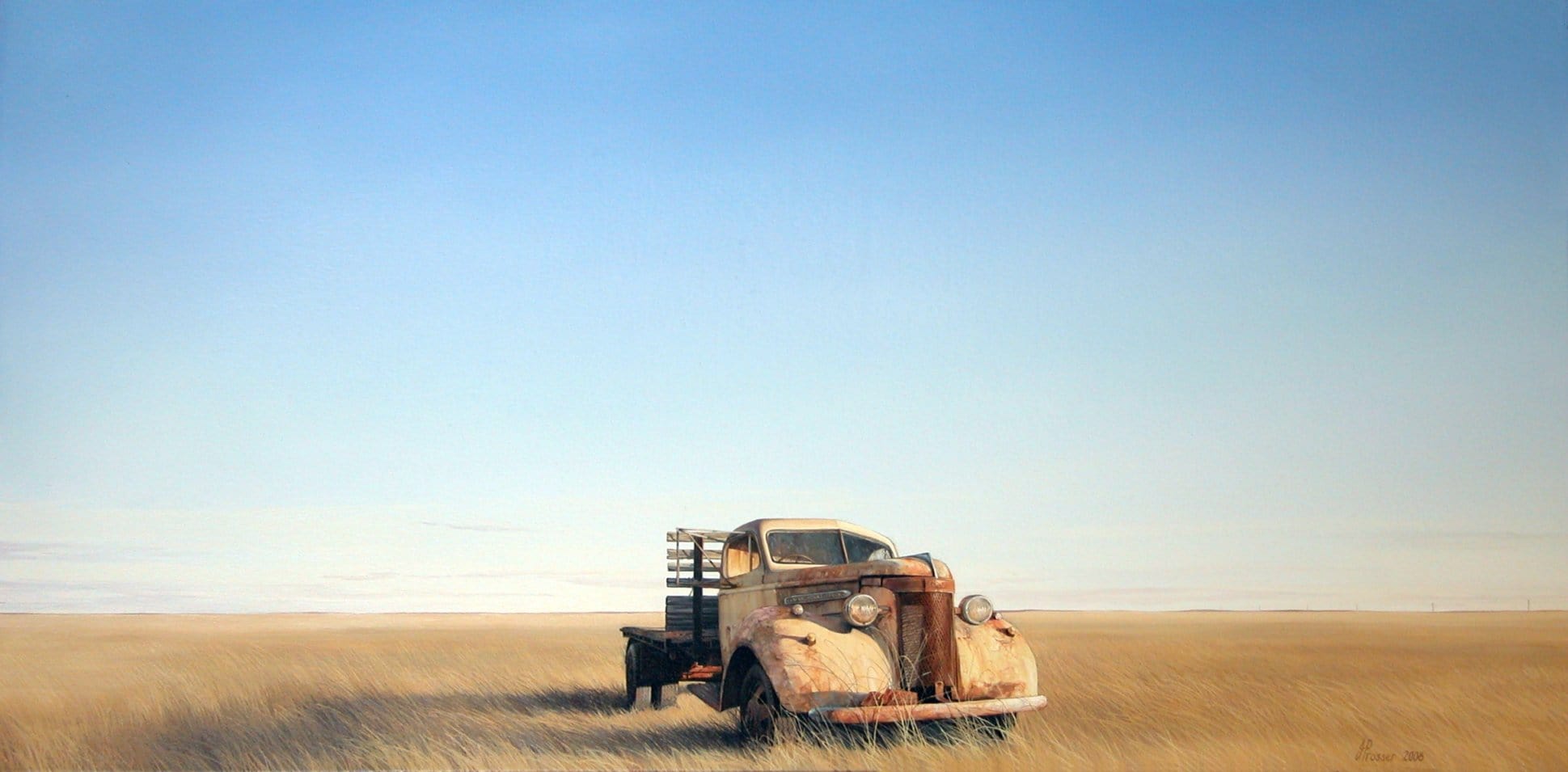 Australian Landscape With Old Truck Print - JAIME PROSSER ART