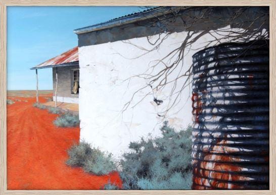 Red Dust Against Sun-Bleached Walls Print - JAIME PROSSER ART