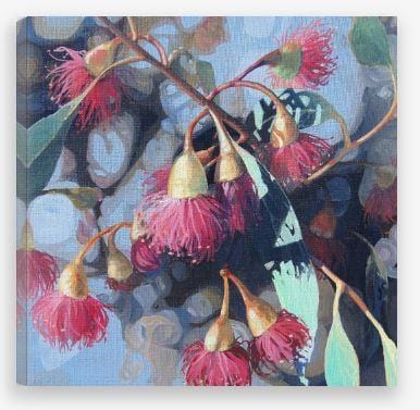 Native Flower Art Print- Red gum Blooms Print - JAIME PROSSER ART