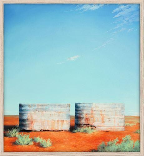Australian outback art Twin Tanks at Goolgowi Print - JAIME PROSSER ART