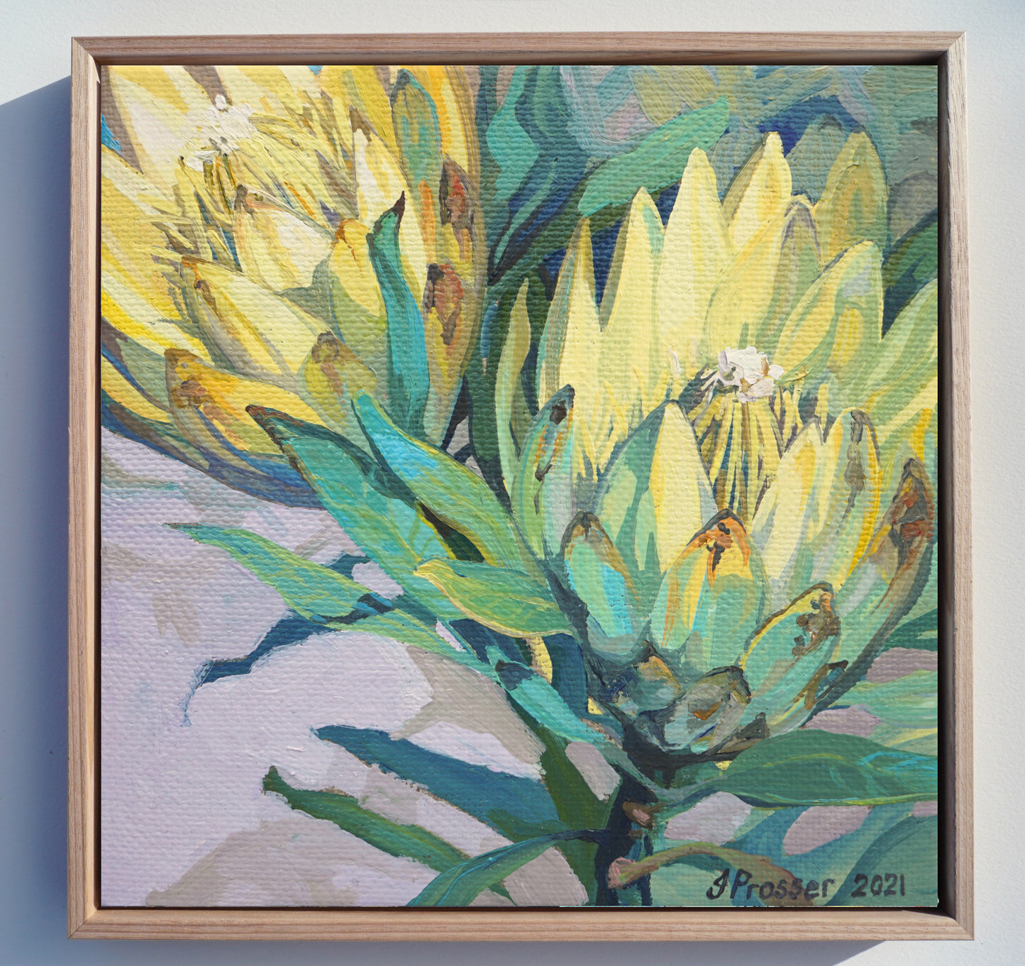 Two Yellow Protea Flowers Art Print